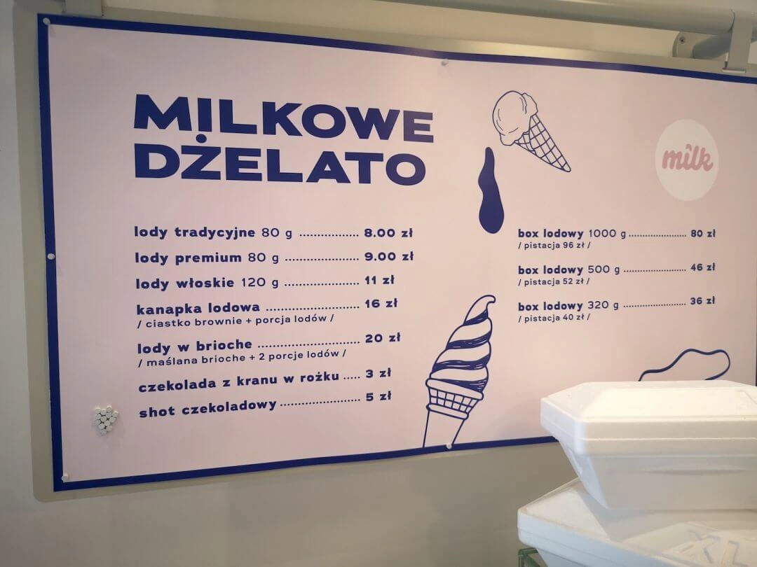 Bistro lodowe Milk w Łodzi