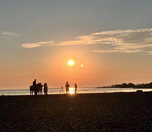 Zachód słońca na plaży Ada Bojana